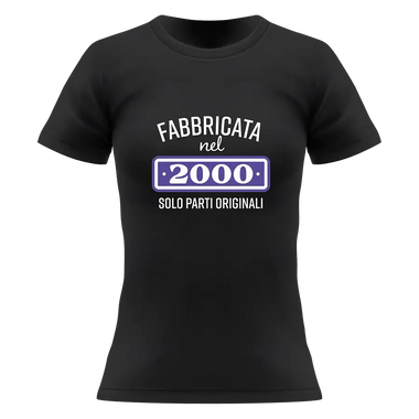 T-shirt Donna Fabbricata nel 2000 Solo Parti Originali Con Anno Personalizzabile T-Shirt