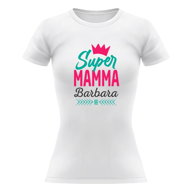 T-shirt Donna Super Mamma Personalizzata con Nome T-Shirt