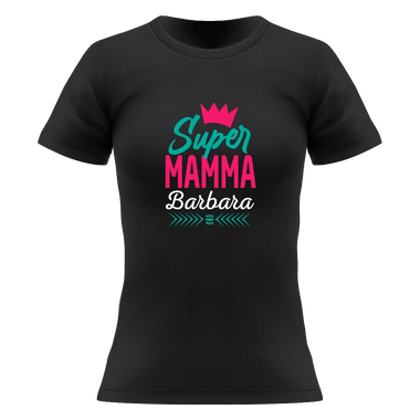 T-shirt Donna Super Mamma Personalizzata con Nome T-Shirt