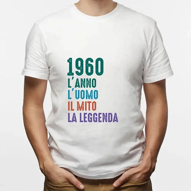 T-shirt Uomo 1960 L'anno l'uomo il mito la leggenda Con Anno Personalizzabile T-Shirt