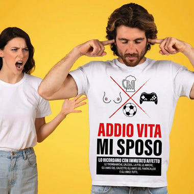 T-shirt Uomo Addio al Celibato Addio Vita T-shirt