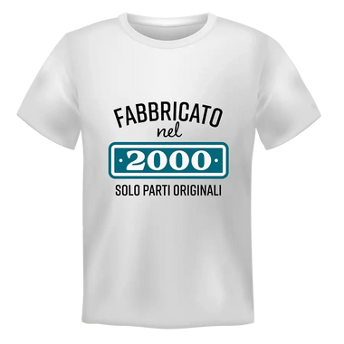 T-shirt Uomo Fabbricato nel 2000 Solo Parti Originali con Anno di Nascita Personalizzabile T-Shirt