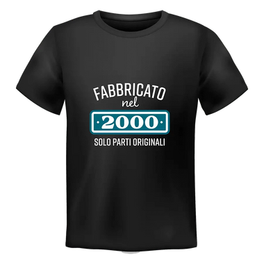 T-shirt Uomo Fabbricato nel 2000 Solo Parti Originali con Anno di Nascita Personalizzabile T-Shirt