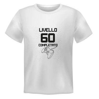 T-shirt Uomo Livello 60 Completato Con Età Personalizzabile T-Shirt