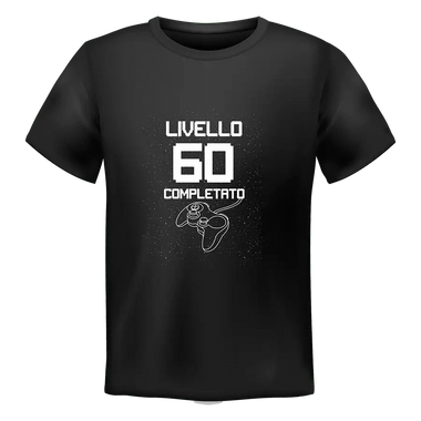 T-shirt Uomo Livello 60 Completato Con Età Personalizzabile T-Shirt