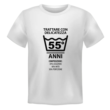 T-shirt Uomo Trattare con Delicatezza 55° Anni con Età Personalizzabile T-Shirt
