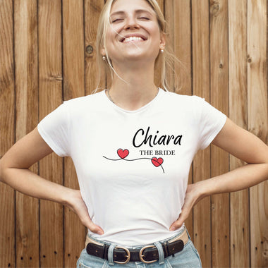 Team Bride con nome T-shirt