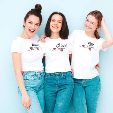 Team Bride con nome T-shirt
