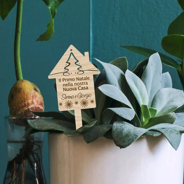 Etichetta Tag Legno da Pianta Personalizzata Il Primo Natale Nella Nostra Nuova Casa Tag in legno da pianta