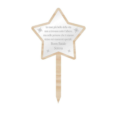 Etichetta Tag Legno da Pianta Personalizzata Buon Natale a forma di Stella Tag in legno da pianta