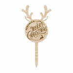 Etichetta Tag Legno da Pianta Personalizzata Merry Christmas a Forma di Renna Tag in legno da pianta