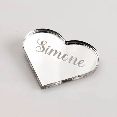 Tag in Plexiglass a Cuore per Bomboniera Personalizzato
