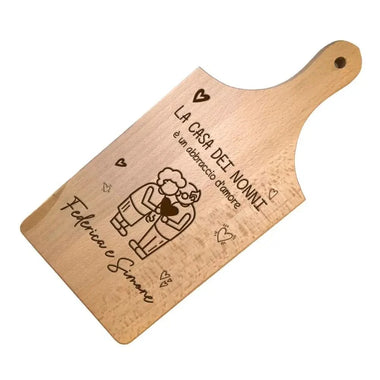 Tagliere Personalizzato con nomi La casa dei nonni è un abbraccio d'amore Tagliere in Legno