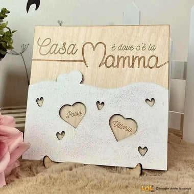 Targa con Piede Festa della Mamma Targa in legno