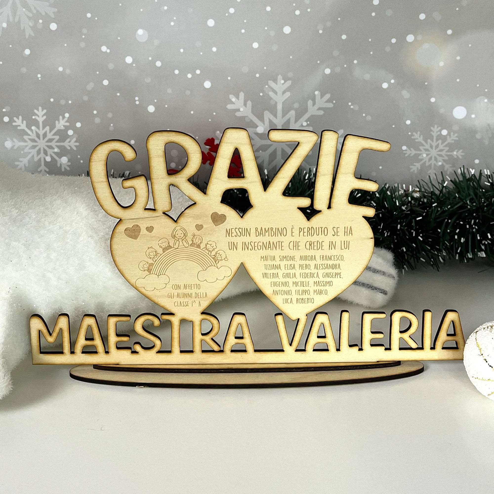 Targa Ringraziamento Maestra Targa in legno