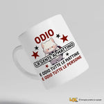 Tazza Divertente in Ceramica "Odio la Gente al Mattino" - Regalo Spiritoso Tazze Personalizzate