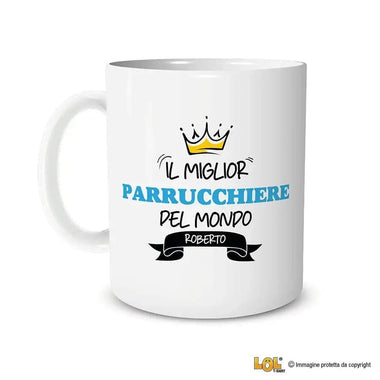 Tazza Il Miglior Parrucchiere Del Mondo Personalizzata con Nome Tazze Personalizzate