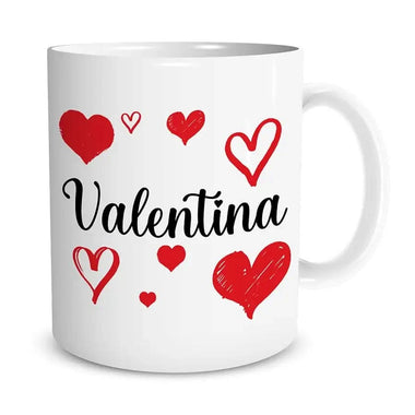 Tazza Personalizzata con il tuo nome e cuori Tazze Personalizzate