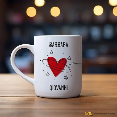 Tazza Personalizzata Con Nomi Con Cuori e Stelle Tazze Personalizzate
