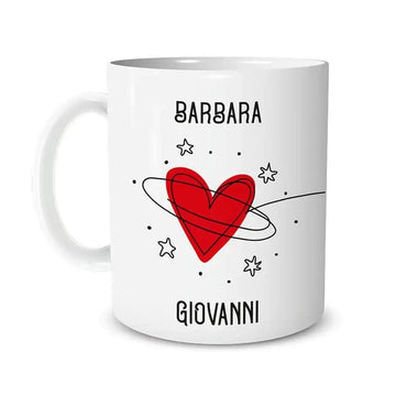 Tazza Personalizzata Con Nomi Con Cuori e Stelle Tazze Personalizzate
