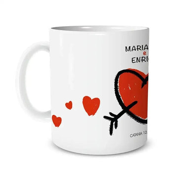 Tazza Personalizzata Con Nomi Cuore con Freccia Tazze Personalizzate