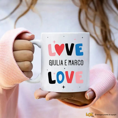Tazza Personalizzata con Nomi Love Tazze Personalizzate