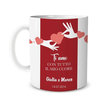 Tazza Personalizzata Con Nomi Ti amo Con Tutto il Mio Cuore Tazze Personalizzate