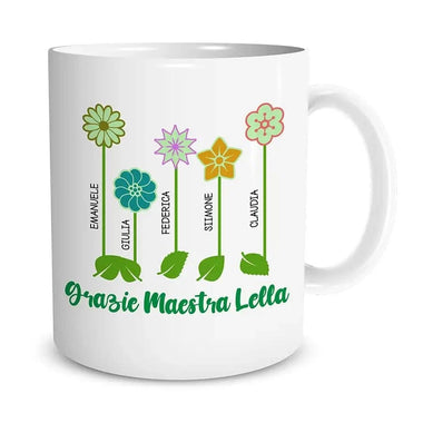 Tazza Personalizzata Maestra Fiori Regalo con nomi Tazze Personalizzate