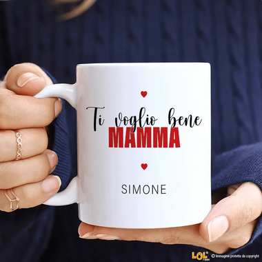 Tazza ti voglio bene mamma con nome personalizzato Tazze Personalizzate