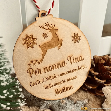 Pallina di Natale Auguri Nonni con dedica – Idea Regalo per i Nonni, Festa dei Nonni, Natale-Decorazioni natalizie-Lol T-shirt