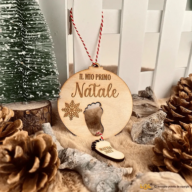 Pallina di Natale il mio primo natale con nome personalizzato-Decorazioni natalizie-Lol T-shirt
