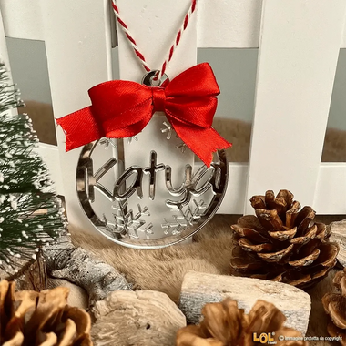Pallina di Natale in Plexiglass con personalizzabile con nome-Decorazioni natalizie-Lol T-shirt