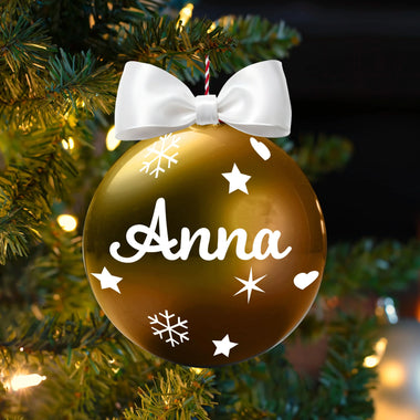 Pallina di Natale Oro Lucida Personalizzabile con Nome