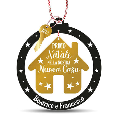 Pallina di Natale Personalizzata Primo Natale nella nuova casa-Decorazioni natalizie-Lol T-shirt