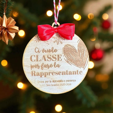 Pallina di Natale per Rappresentante di Classe Personalizzata con Anno Scolastico