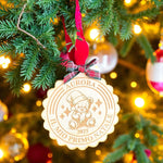 Pallina di Natale in Legno “Il Mio Primo Natale” con Orsetto – Personalizzata con Nome e Anno