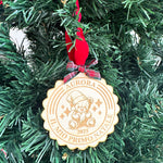 Pallina di Natale in Legno “Il Mio Primo Natale” con Orsetto – Personalizzata con Nome e Anno