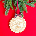 Pallina di Natale in Legno “Il Mio Primo Natale” con Orsetto – Personalizzata con Nome e Anno