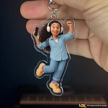 Portachiavi personalizzato effetto cartoon con la tua foto