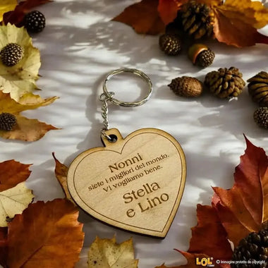Portachiavi Regalo per nonni a Forma di cuore – Idea Regalo per i Nonni, Festa dei Nonni-Portachiavi-Lol T-shirt