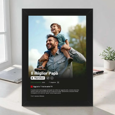 Poster Netflix Papà Personalizzato con Cornice Nera-Quadro-Lol T-shirt