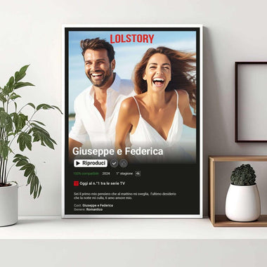 Poster Personalizzato in stile Netflix (Cornice Bianca)-Cornice-Lol T-shirt