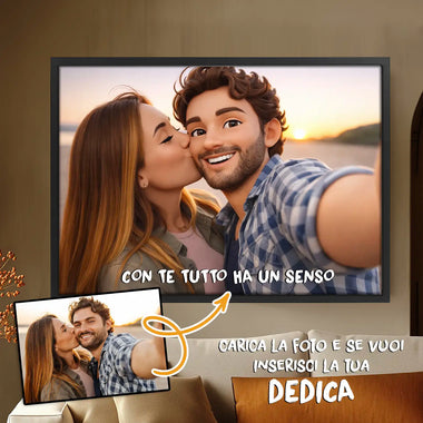 Quadro 3D Stile Cartoon Personalizzato con Foto e Dedica – Idea Regalo Originale