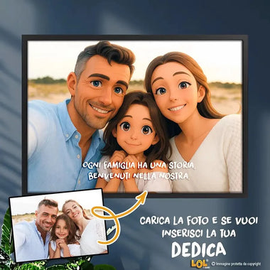 Quadro 3D Stile Cartoon Personalizzato con Foto e Dedica – Idea Regalo Originale