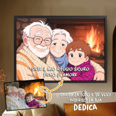 Quadro Personalizzato Effetto Ghibli con Foto e Dedica – Idea Regalo Originale