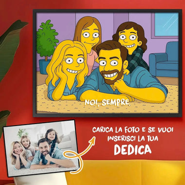 Quadro Personalizzato Stile Simpson con Foto e Dedica – Idea Regalo Originale