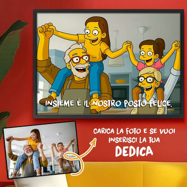 Quadro Personalizzato Stile Simpson con Foto e Dedica – Idea Regalo Originale