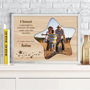 Quadro Nonni Regalo Stella con dedica Personalizzato – Idea Regalo per i Nonni, Festa dei Nonni-Lol T-shirt