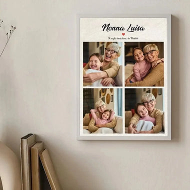 Quadro Personalizzato con Nomi e Foto Nonna ti voglio tanto bene – Idea Regalo per i Nonni, Festa dei Nonni-Quadro-Lol T-shirt