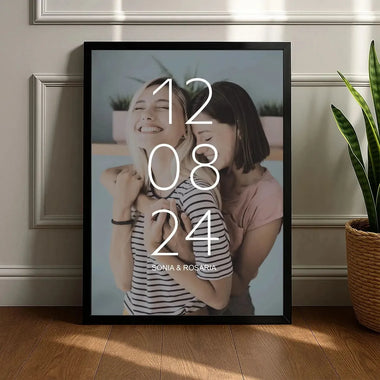 Quadro Regalo Personalizzato con Foto, Data e Nomi-Quadro-Lol T-shirt